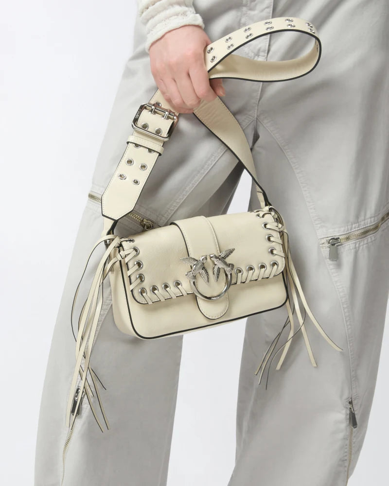 Borsetta soft Love Bag Slouchy con frange e tracolla