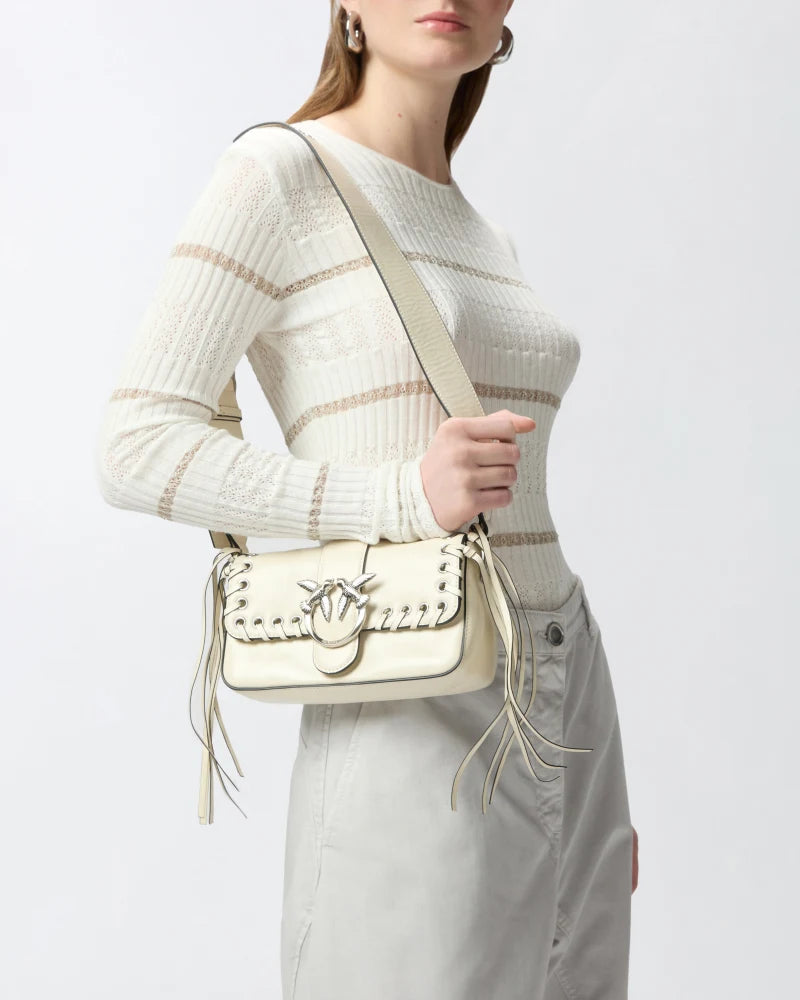 Borsetta soft Love Bag Slouchy con frange e tracolla