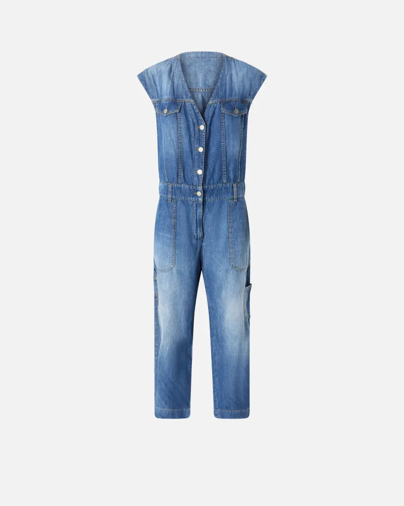 Tuta jeans senza maniche