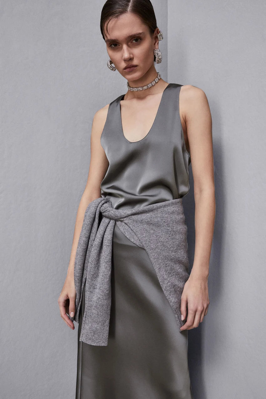 Blusa in raso lucido