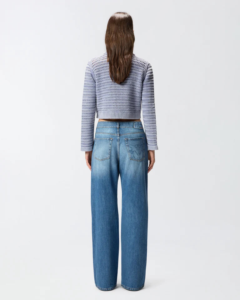 Jeans wide leg con scoloriture