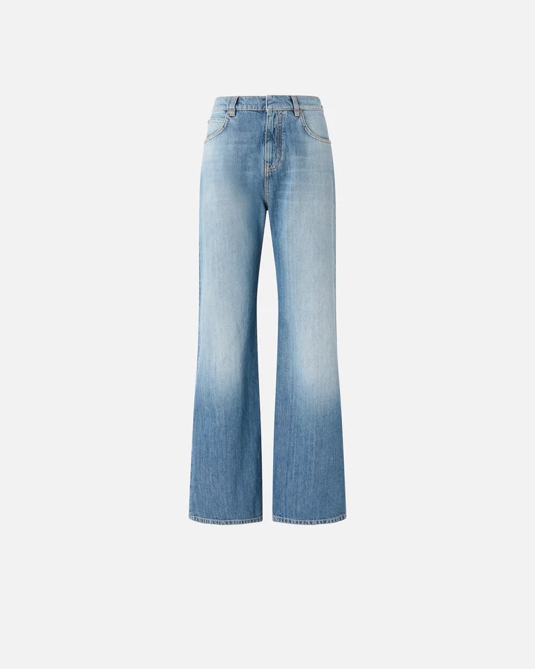Jeans wide leg con scoloriture
