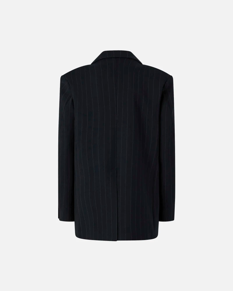 Blazer gessato doppiopetto in lana