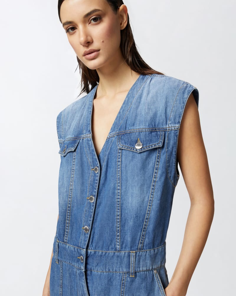 Tuta jeans senza maniche