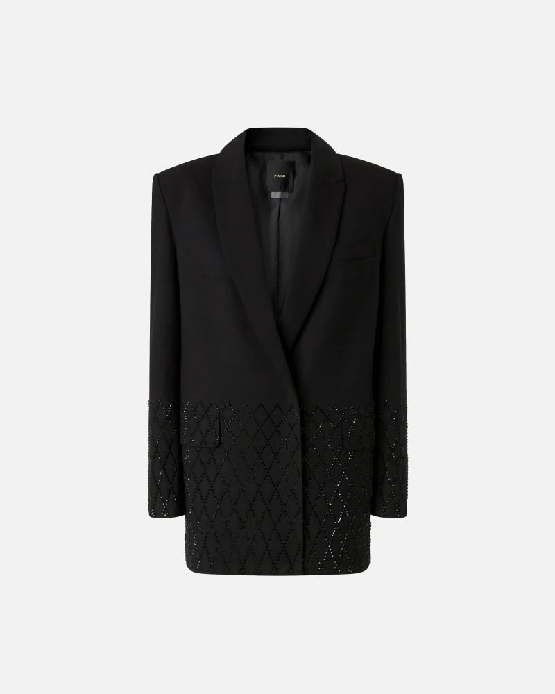 Blazer oversize con strass