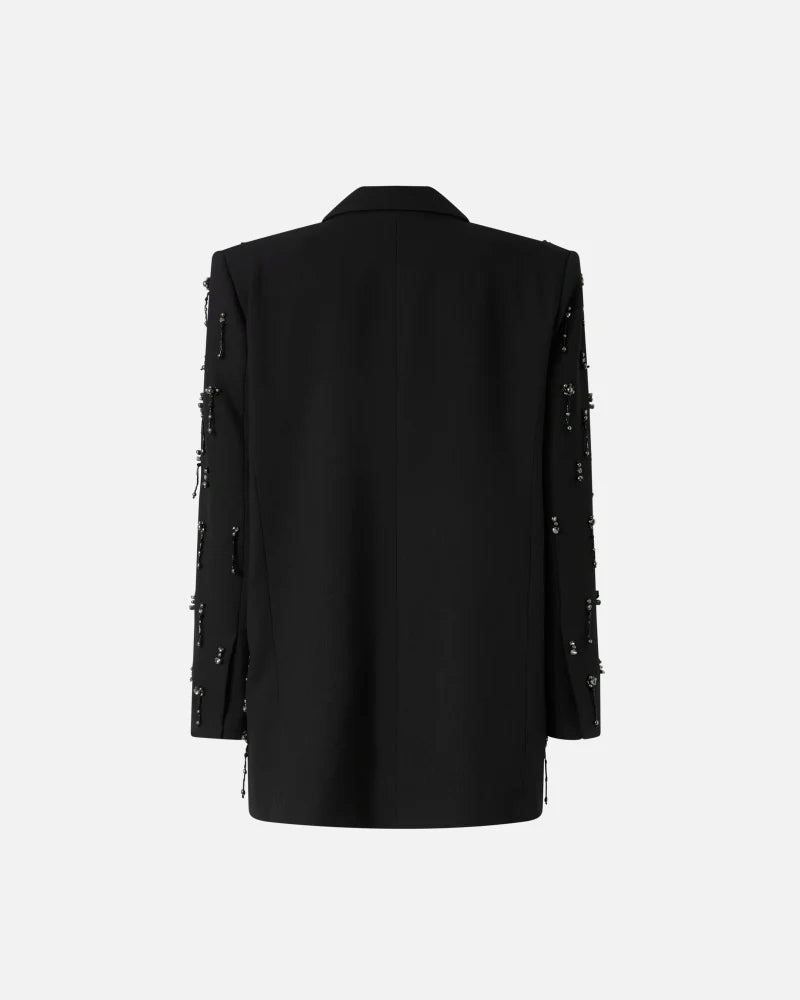 Blazer con cristalli e perle