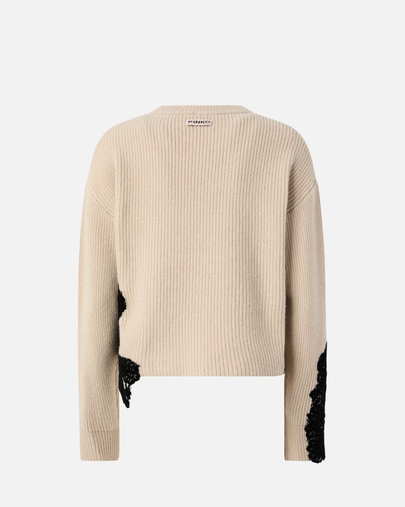 Maglione girocollo con pizzo