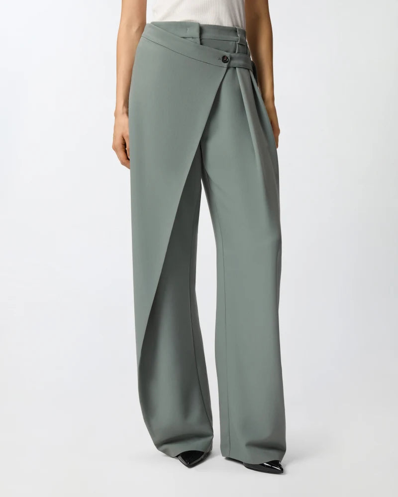 Pantaloni wide leg a portafoglio