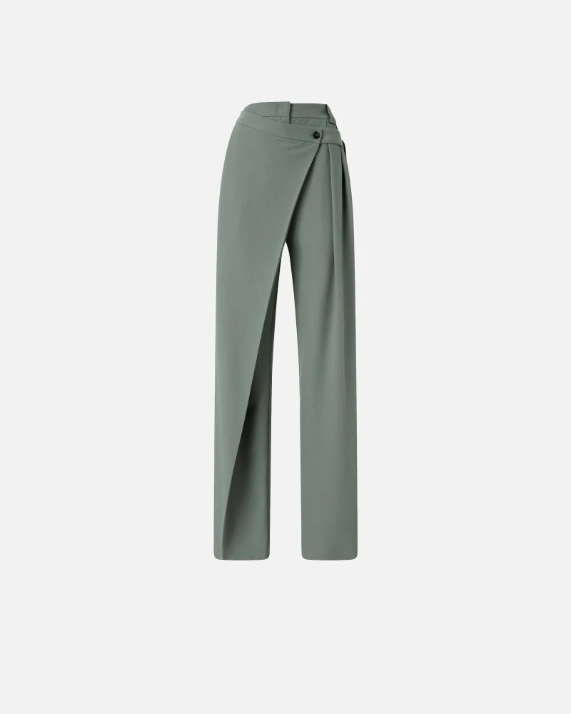 Pantaloni wide leg a portafoglio