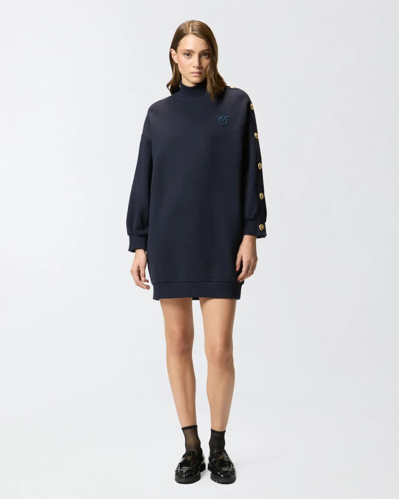 Maxi maglia in felpa con bottoni