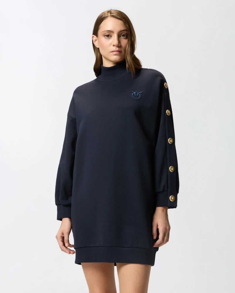 Maxi maglia in felpa con bottoni