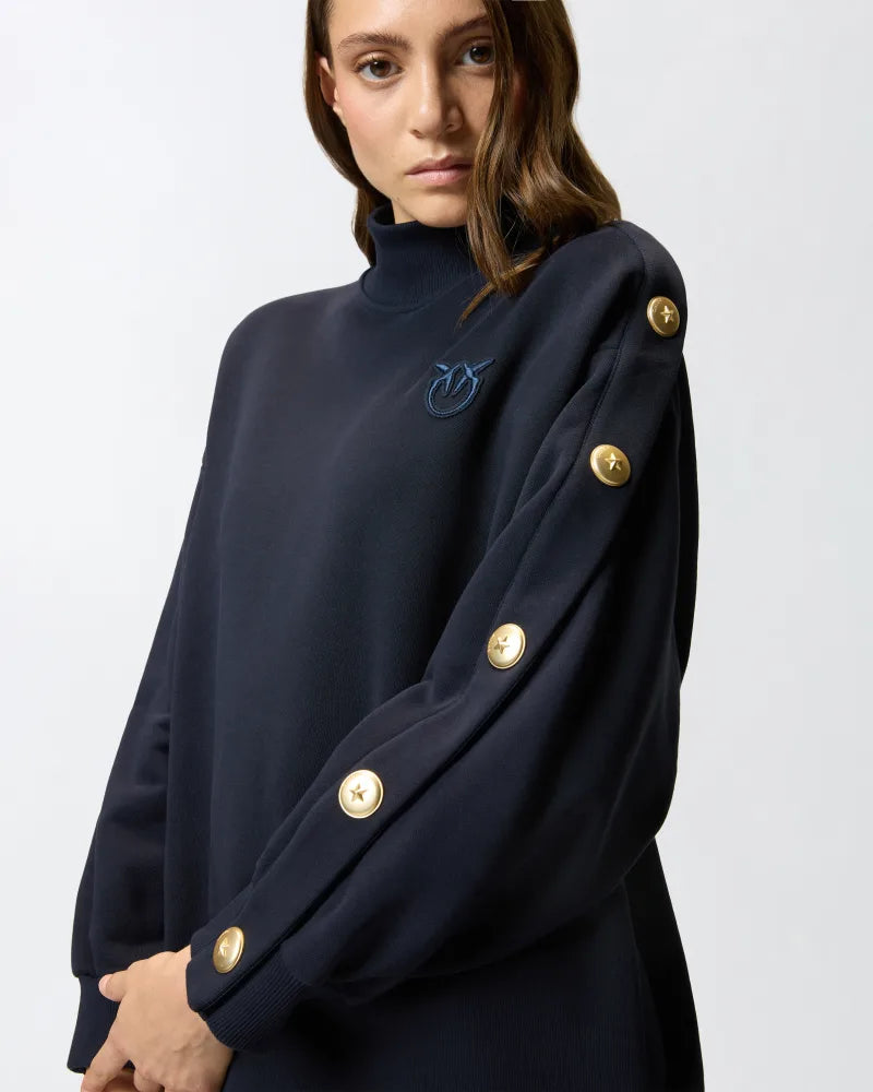 Maxi maglia in felpa con bottoni