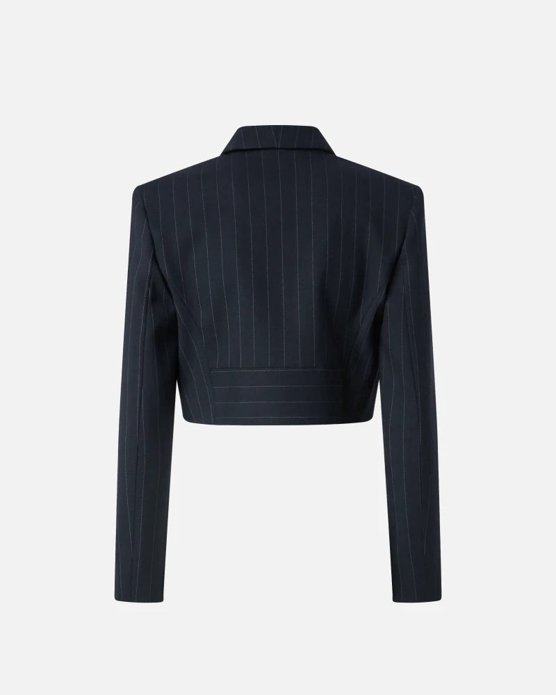 Giacca corta in lana poly gessata