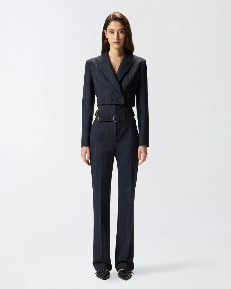 Giacca corta in lana poly gessata