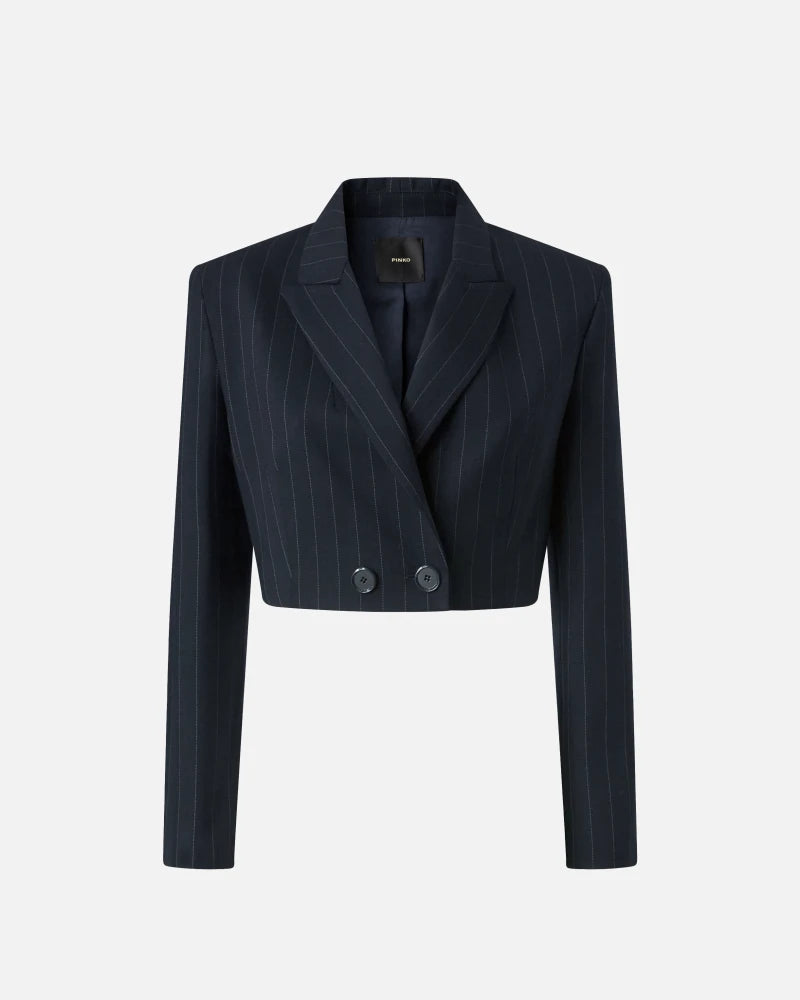 Giacca corta in lana poly gessata