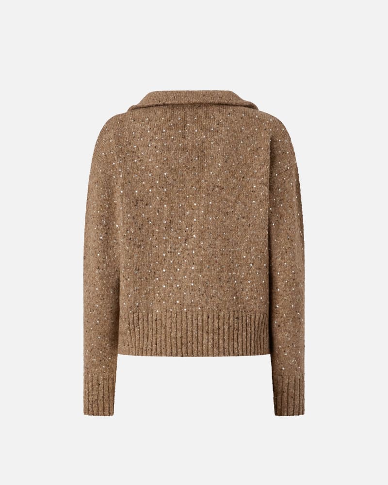 Maglione con scollo a V e strass