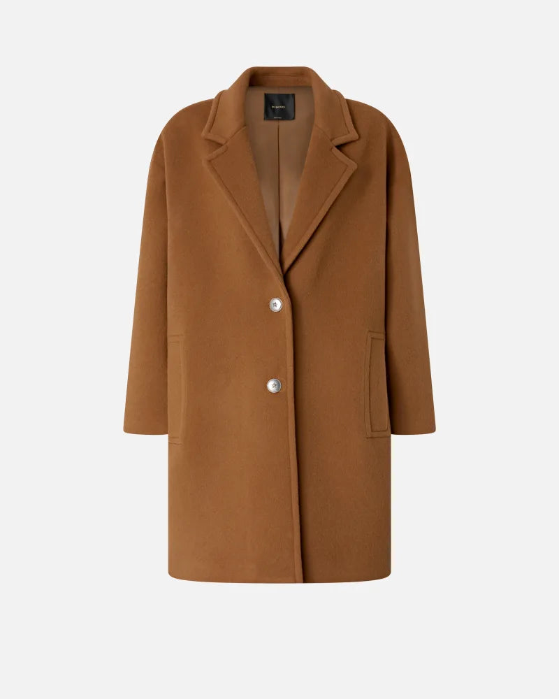 Cappotto monopetto in panno misto lana