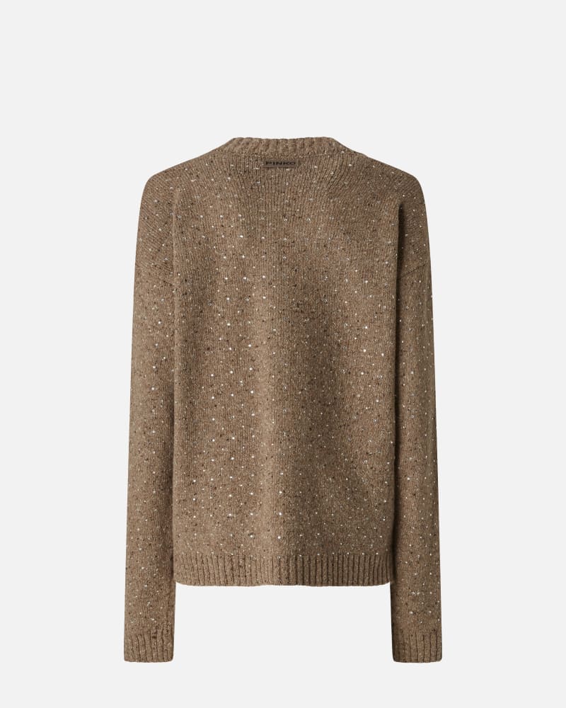 Cardigan in tessuto bouclé con strass