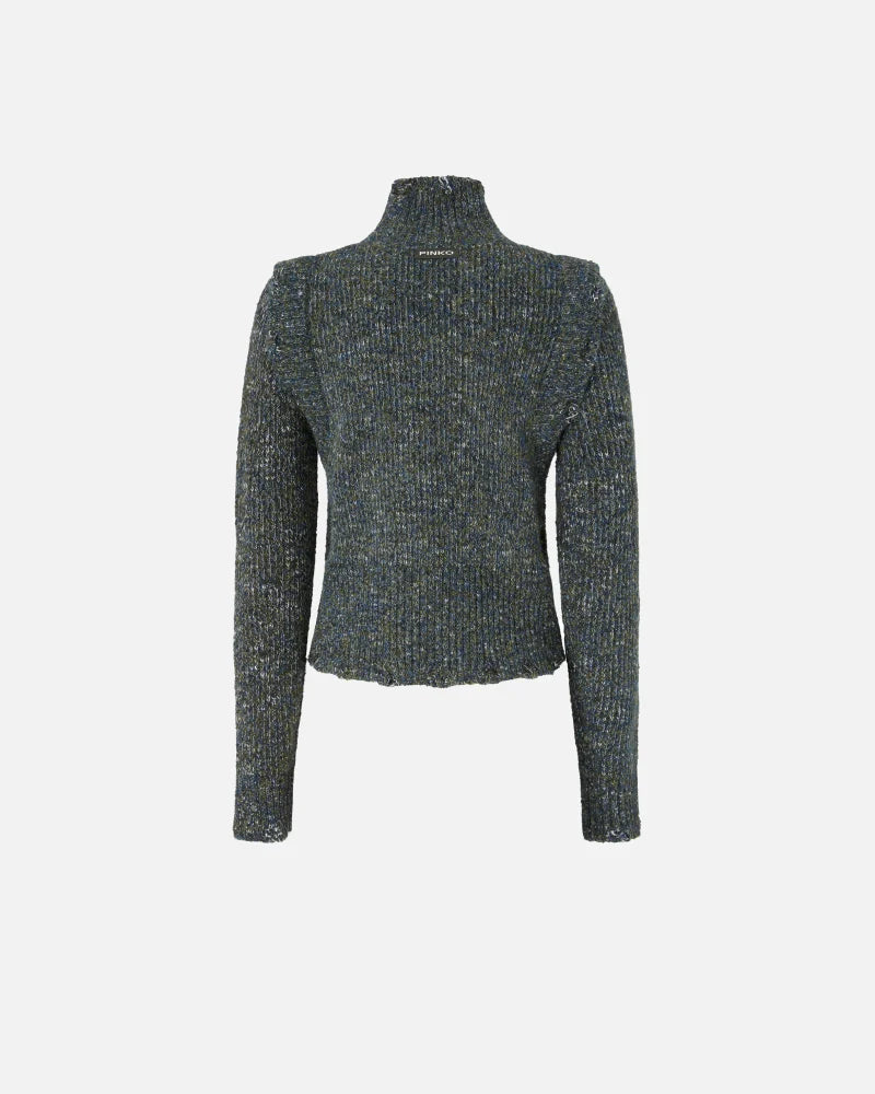 Maglia a collo alto in filato mulinè