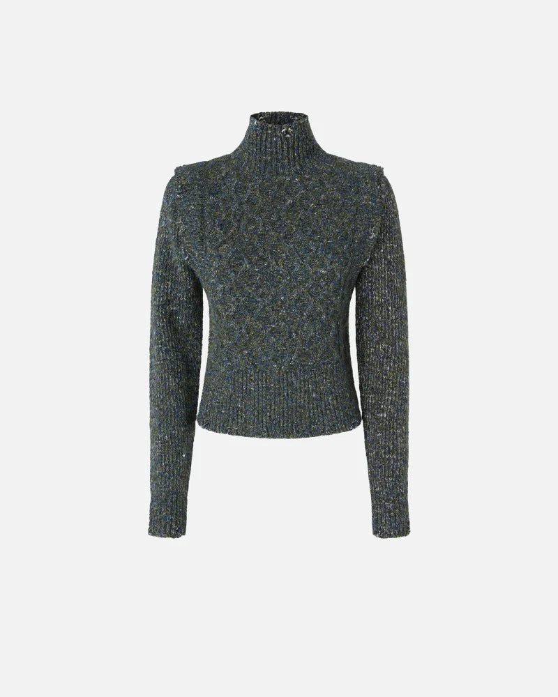Maglia a collo alto in filato mulinè