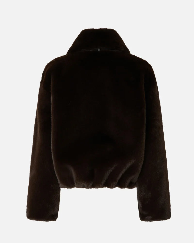 Giacca blouson effetto pelliccia