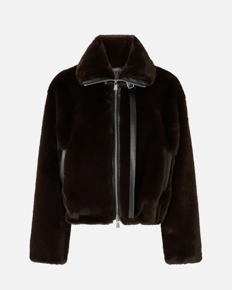 Giacca blouson effetto pelliccia