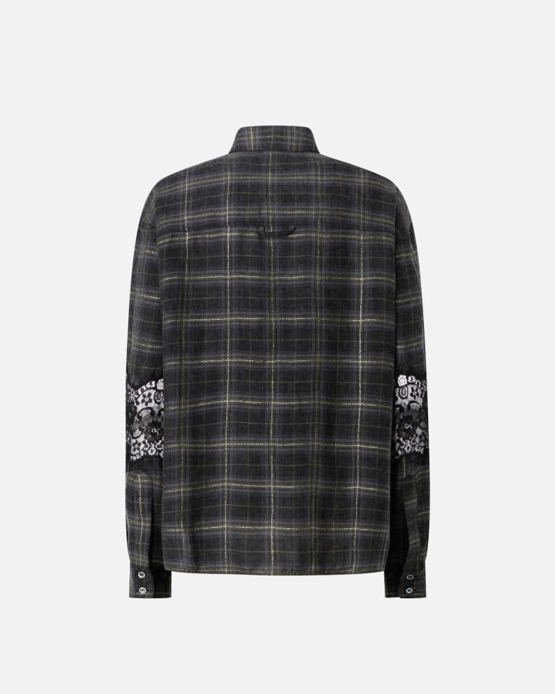 Camicia a quadri con pizzo