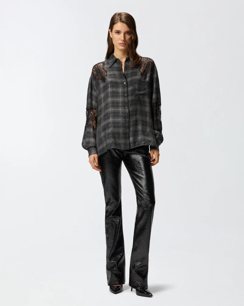 Camicia a quadri con pizzo