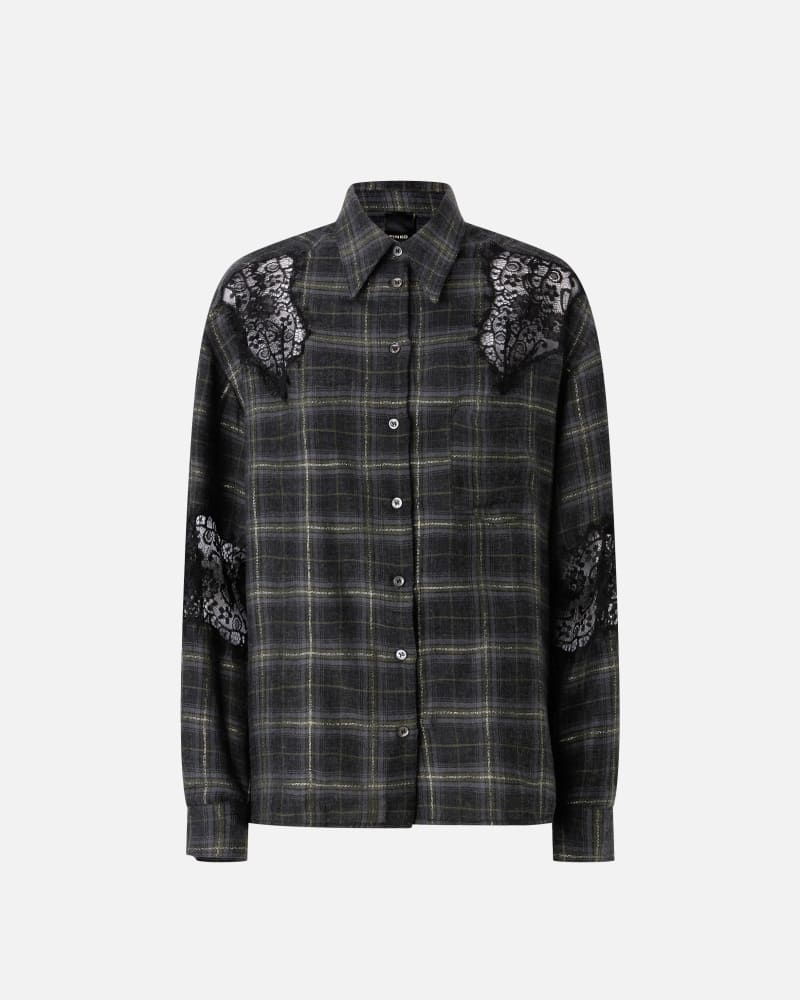 Camicia a quadri con pizzo
