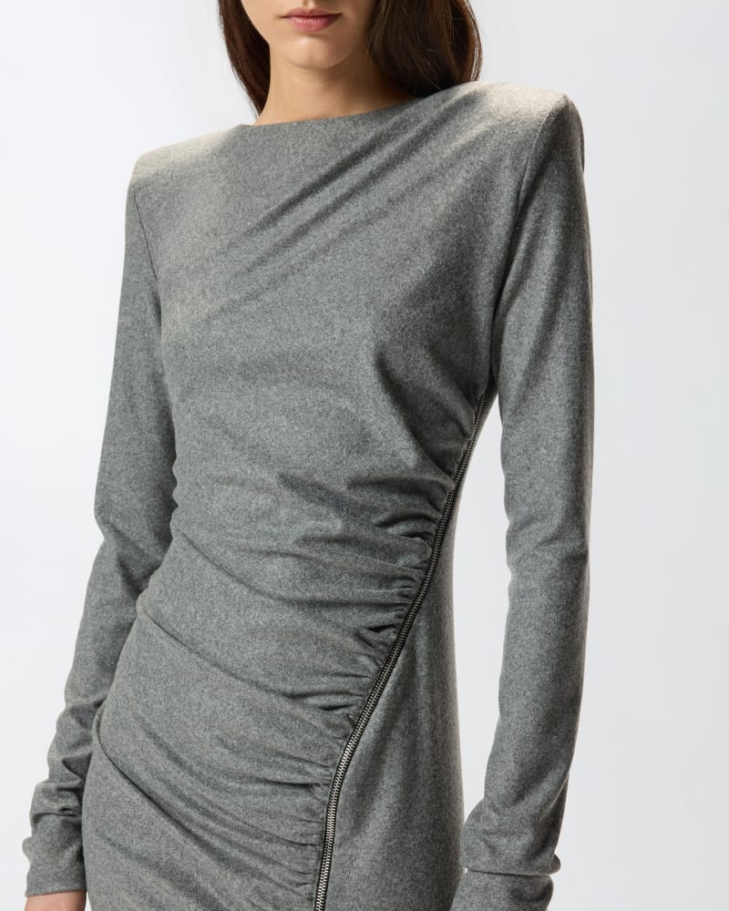 Vestito midi aderente con drappeggio