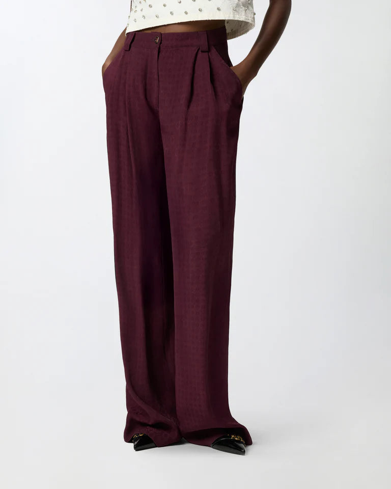 Pantaloni in jacquard con motivo cravatteria