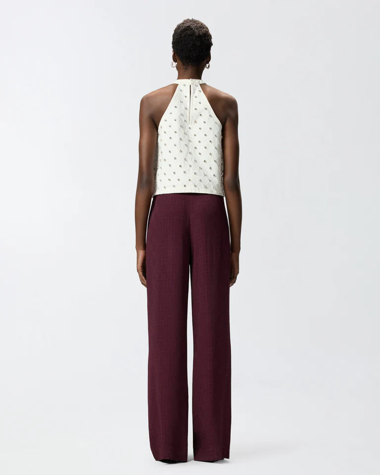 Pantaloni in jacquard con motivo cravatteria