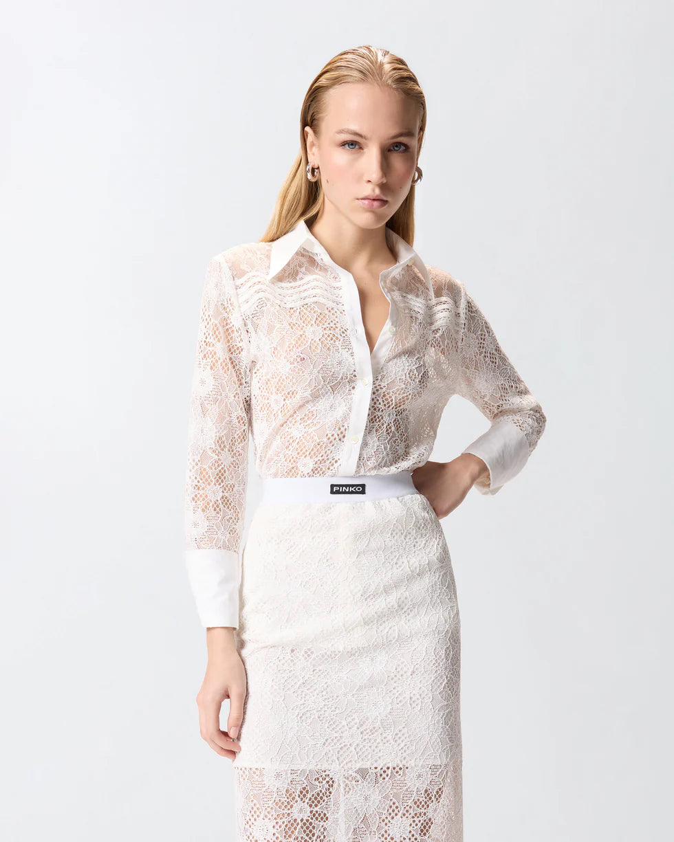 Camicia in tulle e pizzo