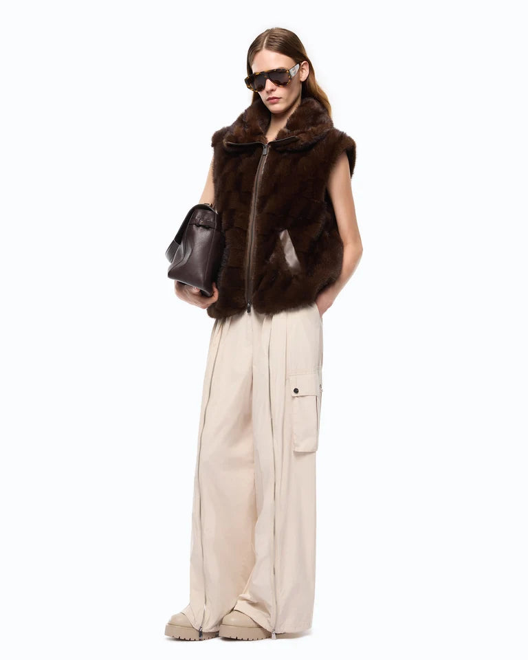 Gilet effetto pelliccia con zip