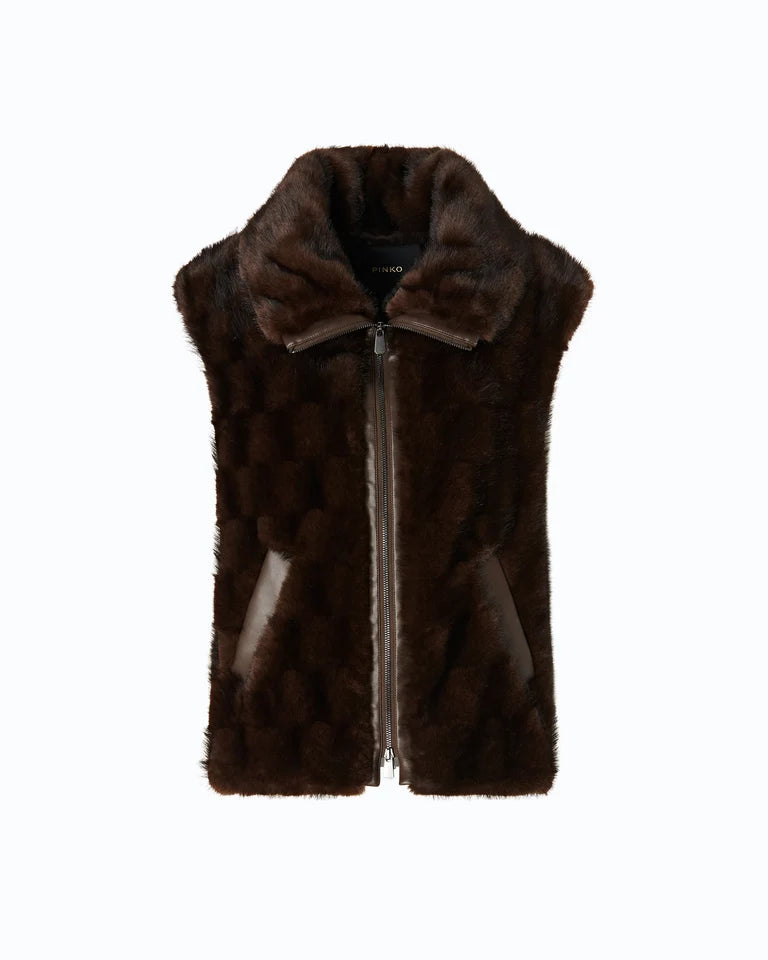 Gilet effetto pelliccia con zip