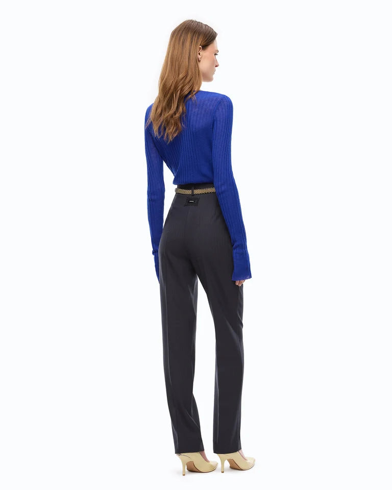 Pantaloni a sigaretta in misto lana stretch