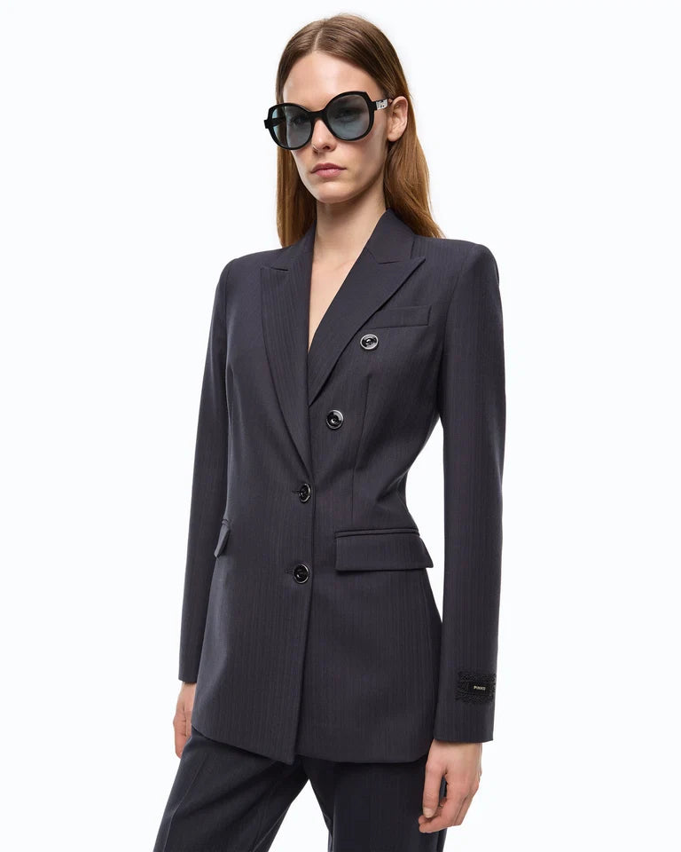 Giacca slim doppiopetto in misto lana