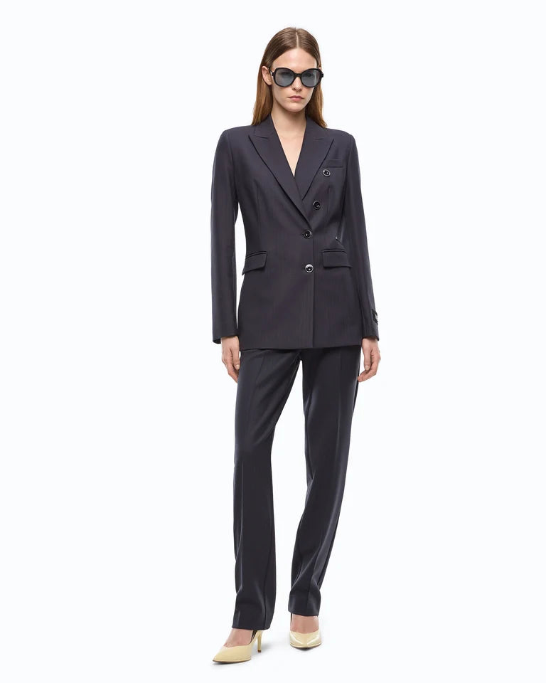 Giacca slim doppiopetto in misto lana