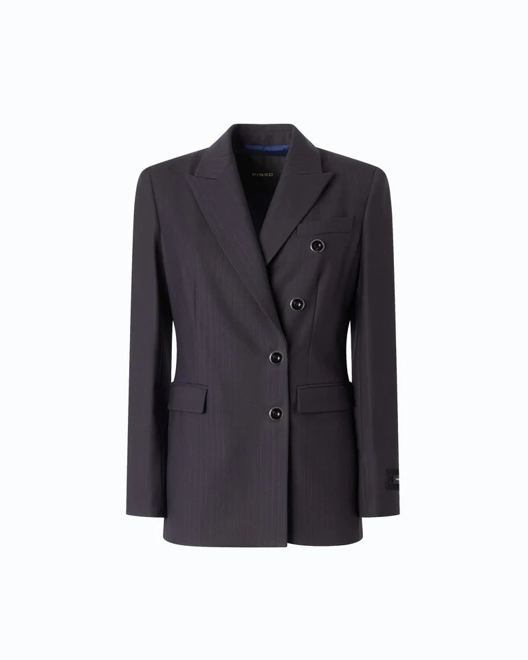 Giacca slim doppiopetto in misto lana