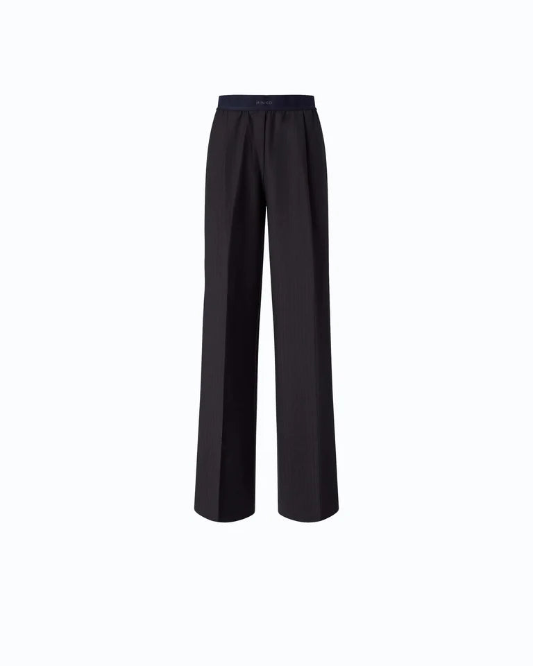 Pantaloni palazzo in misto lana stretch