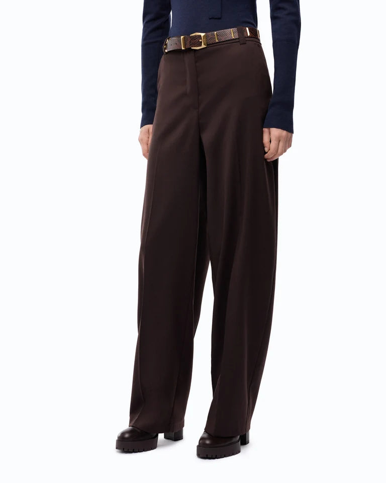 Pantaloni barrel fit in misto lana