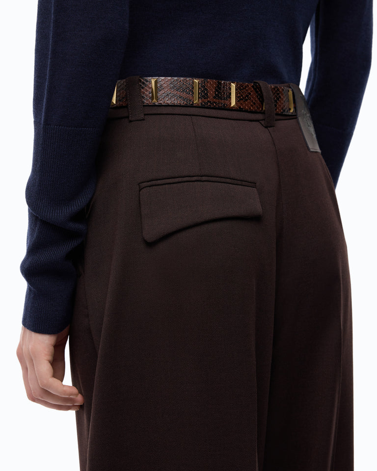 Pantaloni barrel fit in misto lana