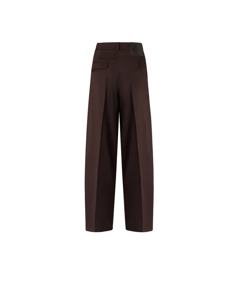 Pantaloni barrel fit in misto lana