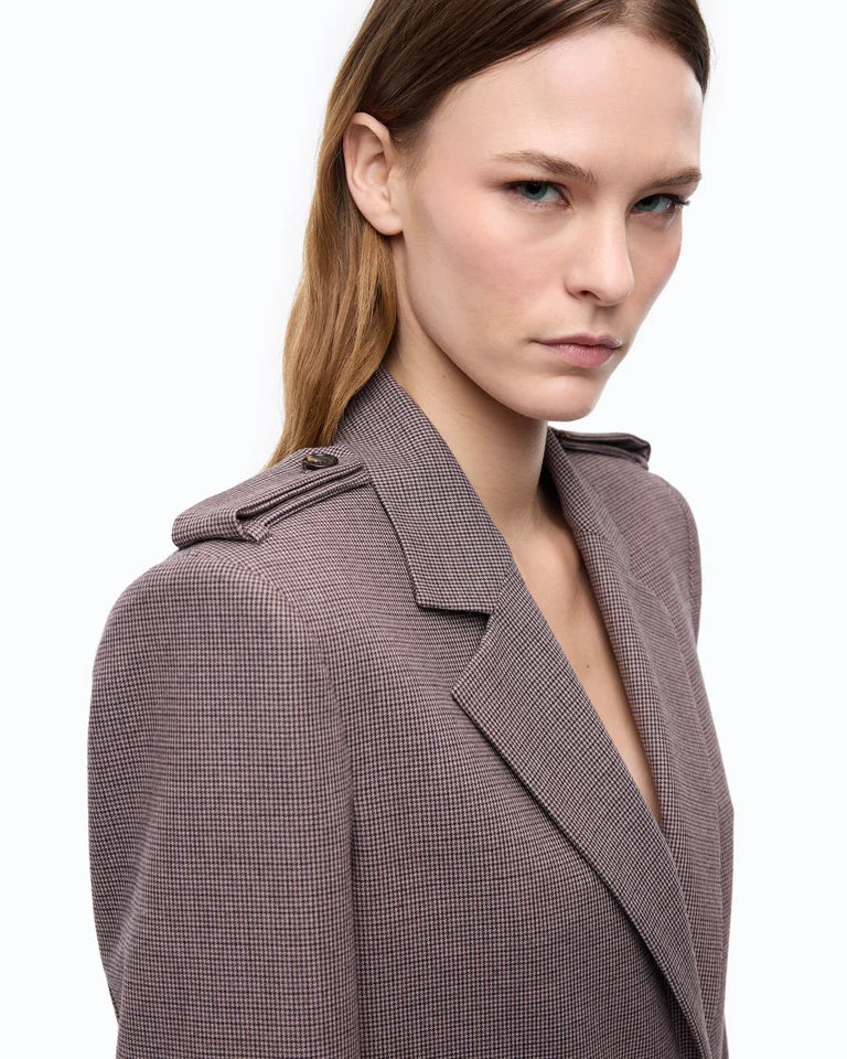 Giacca cropped con motivo micro pied-de-poule