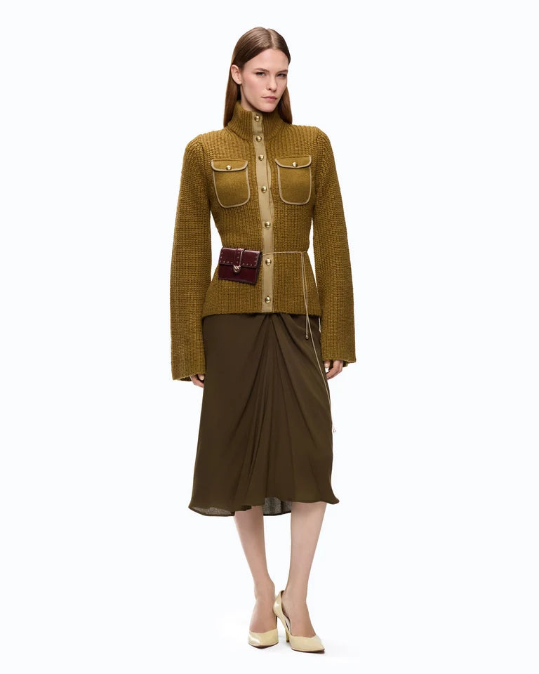 Cardigan a coste con tasche