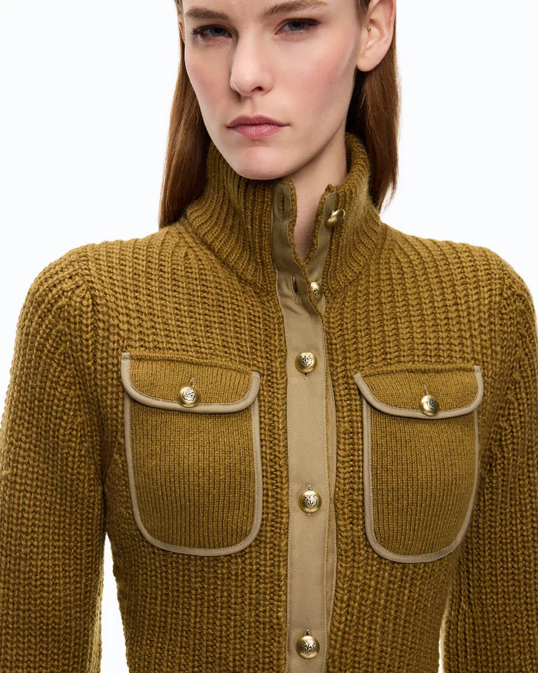 Cardigan a coste con tasche