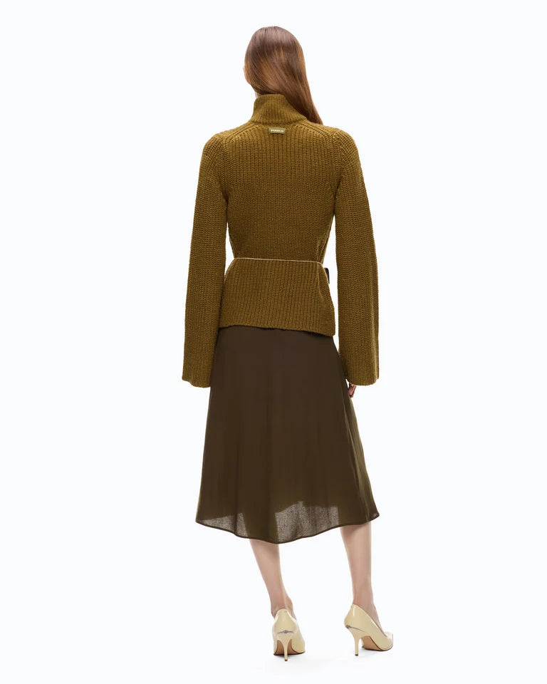 Cardigan a coste con tasche