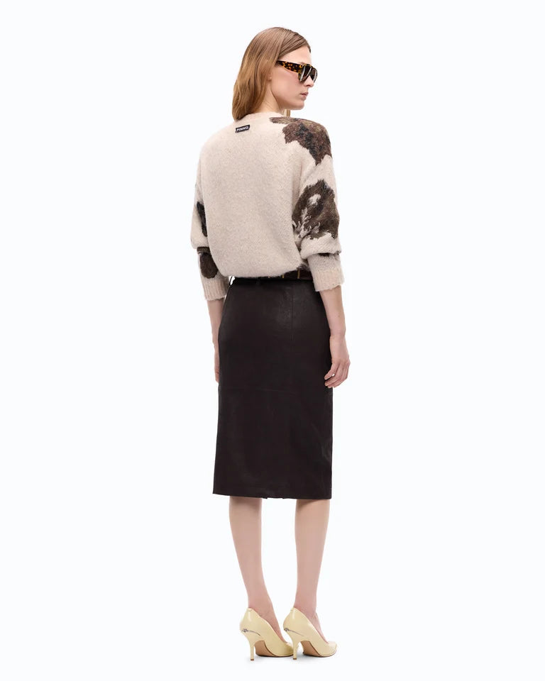 Maglione in misto lana e alpaca con motivo floreale