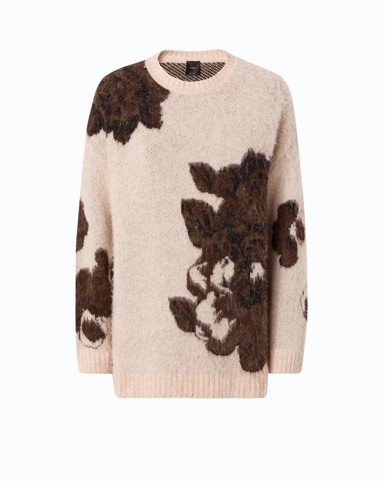 Maglione in misto lana e alpaca con motivo floreale