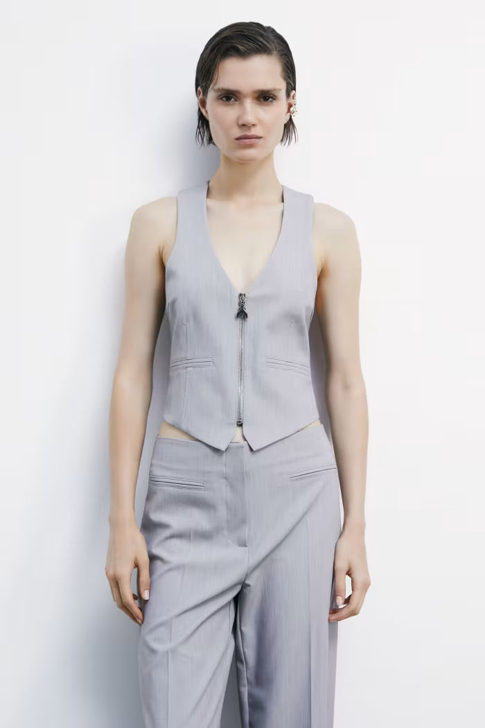 Gilet sartoriale con zip